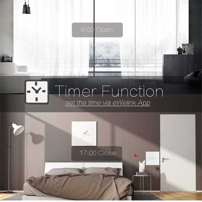 Intrerupator smart WiFi BLE 1800W jaluzele panou sticla TUYA Intrerupator smart WiFi BLE 1800W jaluzele panou sticla TUYA